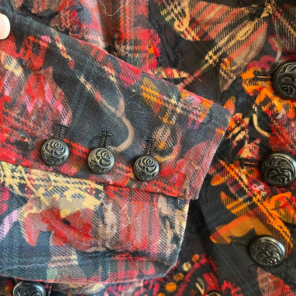 Coldwater Creek women’s jacket petite 10 Paisley plaid cottage core - Picture 6 of 8